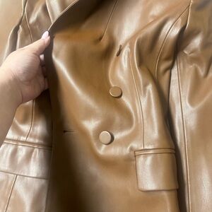 Zara large brown, leather , blazer new